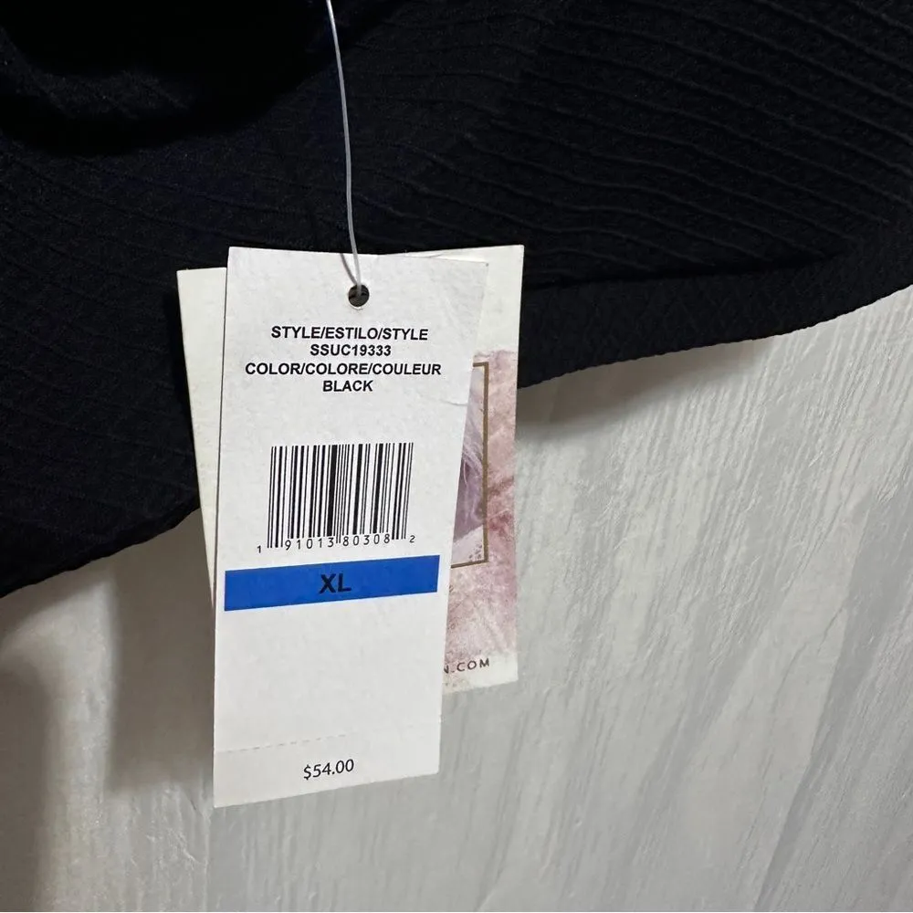 Jessica Simpson Black Scalloped Bralette Bikini Top Square Neck Women XL - Image 6