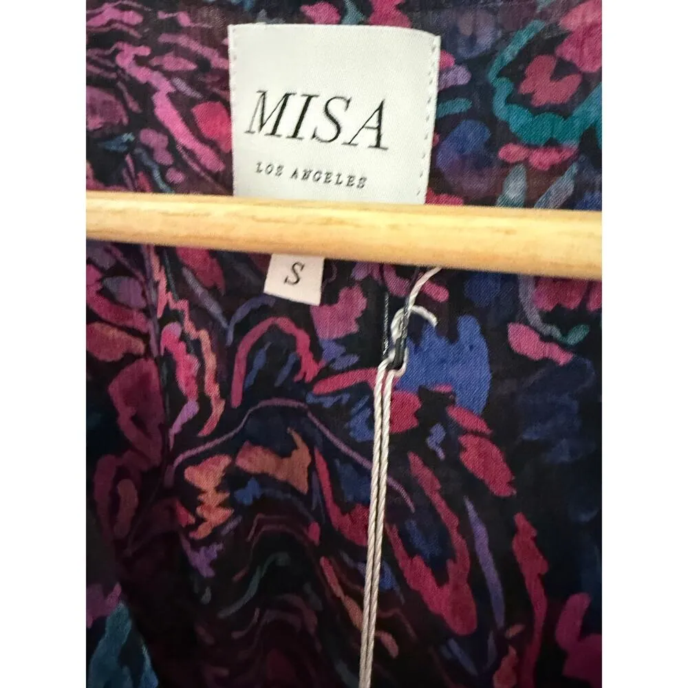 MISA Los Angeles Colette Boho Flutter Sleeve Romantic Satin Floral NWT S $445 - Image 2