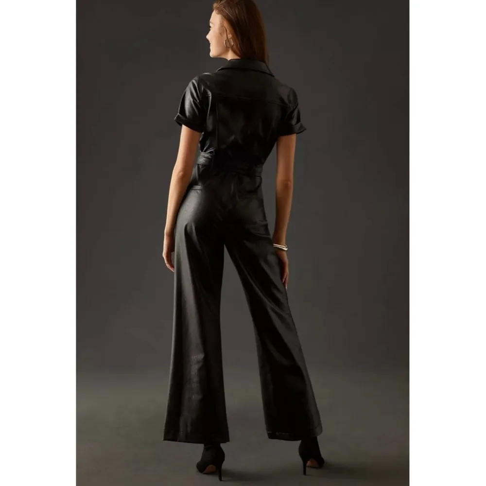 Paige Anessa Faux Leather Jumpsuit - Image 3