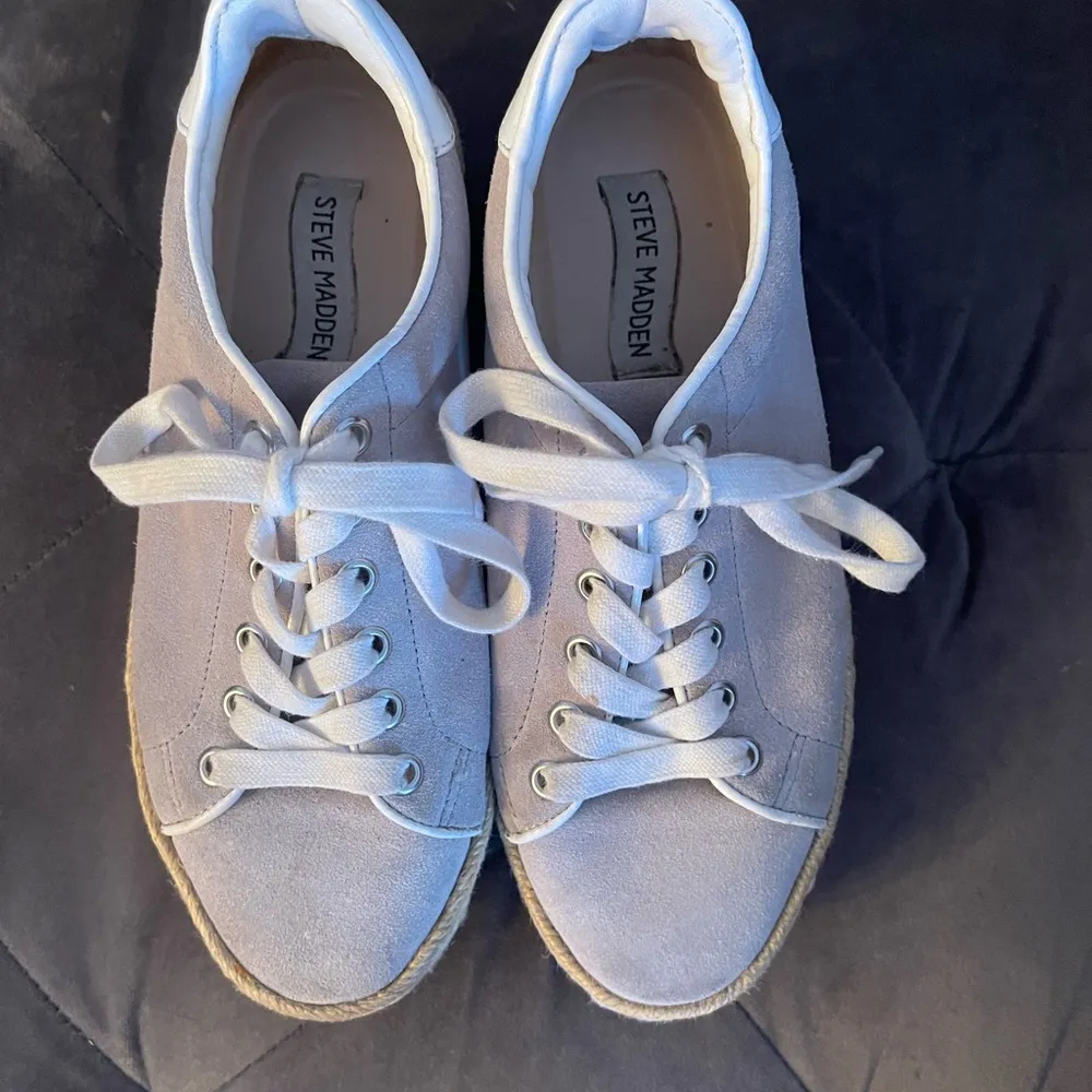 Steve Madden Rule Platform Suede Taupe Sneakers Size 7.5 - Image 3