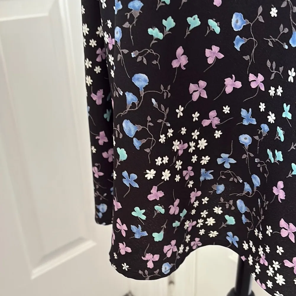 AGB Byer California Y2k Whimsical Floral Knee Length Skirt Black Size XS - Image 2