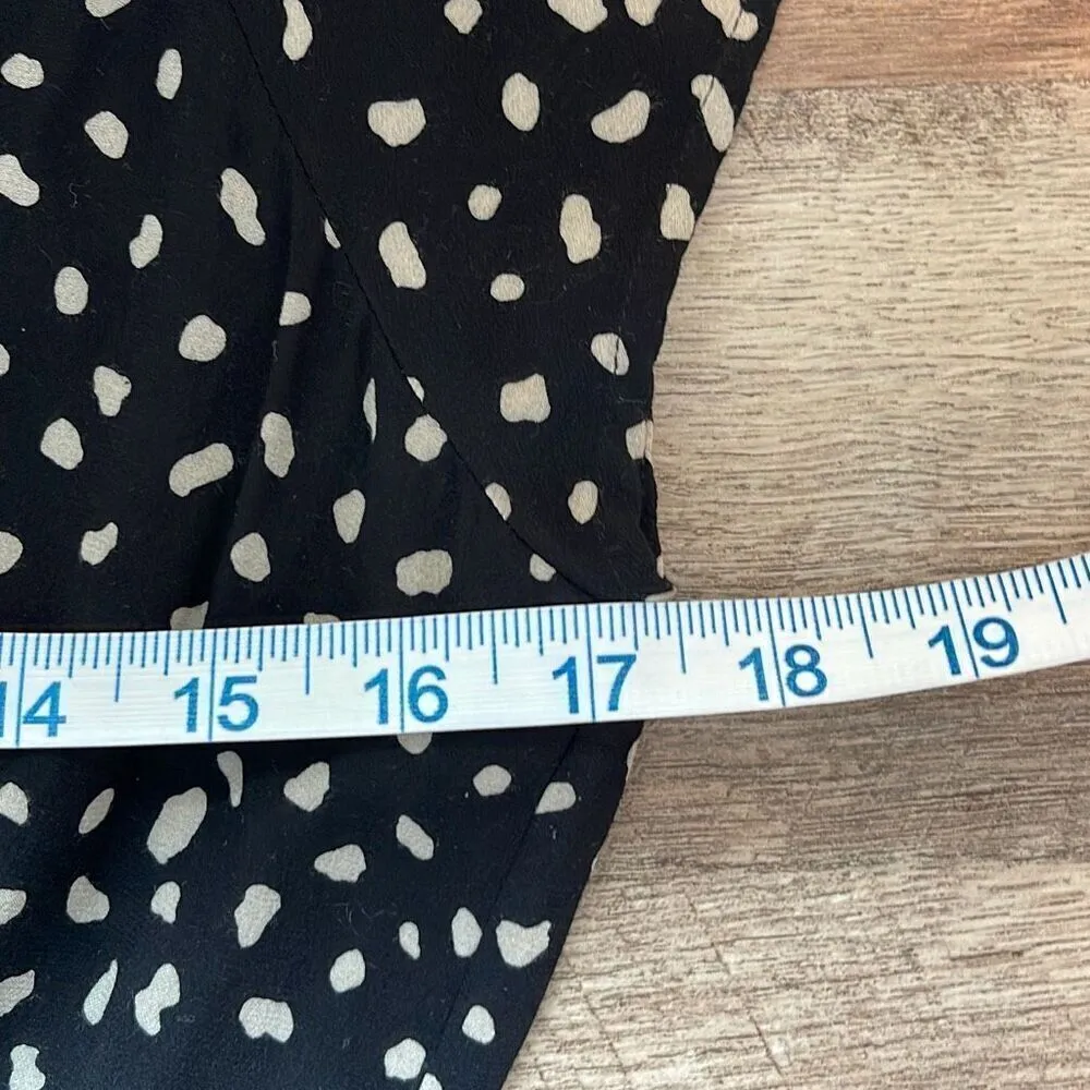 Rails Womens Smocked Waist V-Neck Karla Mini Dress Black Ivory Spots‎ Small - Image 11