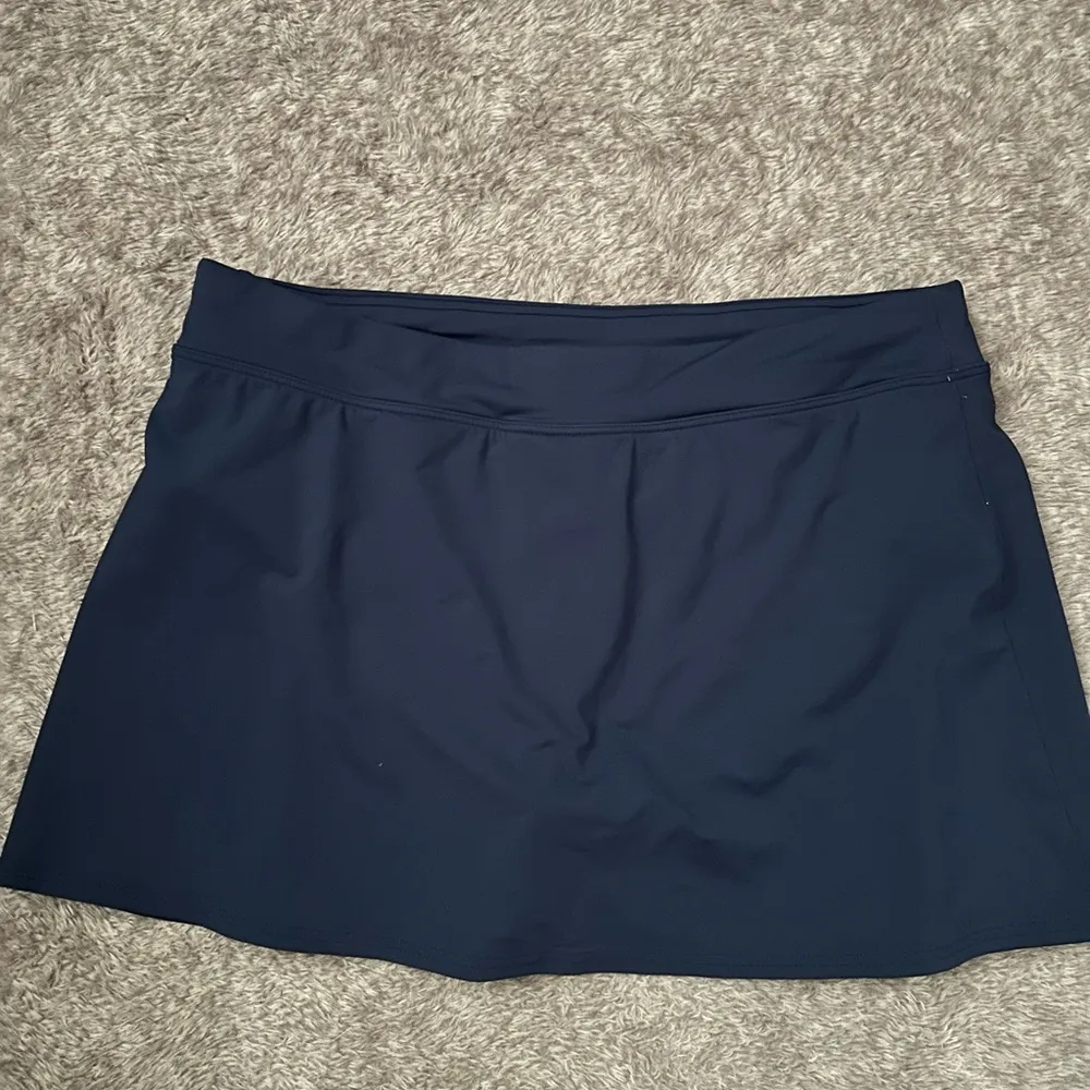 Lands' End Blue Swim Skorts/Skirt  with Smooth Fabric and‎ Clean Hem Size 14 - Image 4