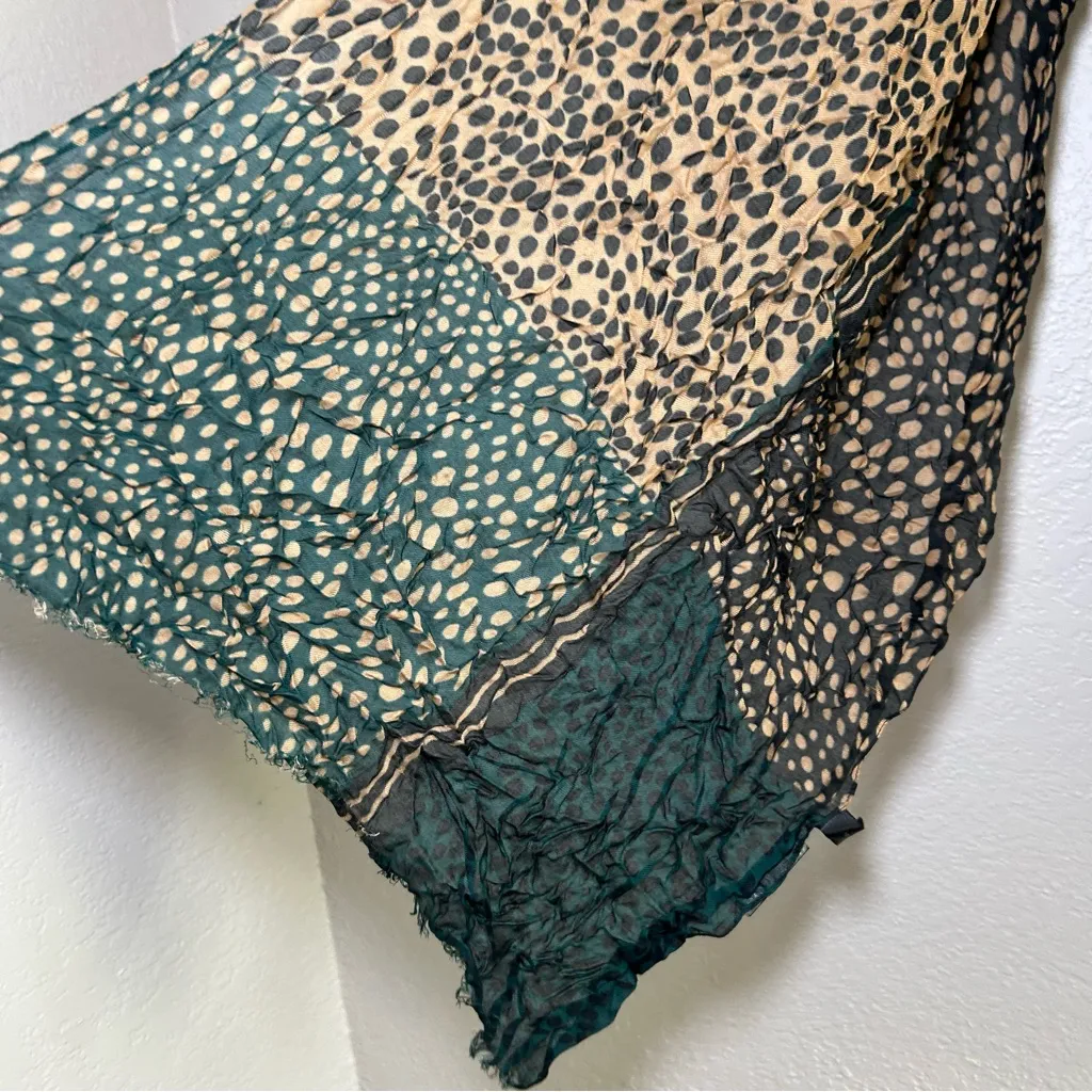 Barbieri Leopard Print Scarf with Green Edge modal bold dopamine warm‎ fall Brown - Image 2