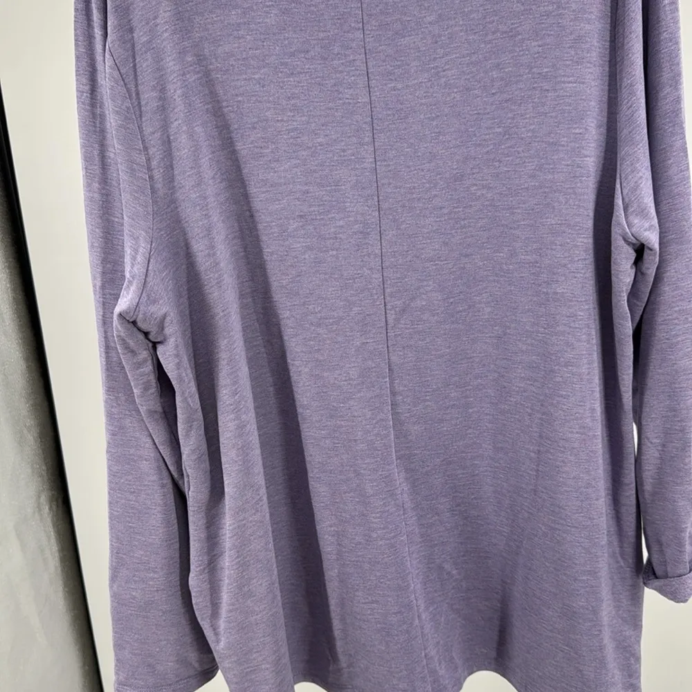 Chico’s light purple cowl neck side button XL 3 long sleeve pullover soft casual - Image 7