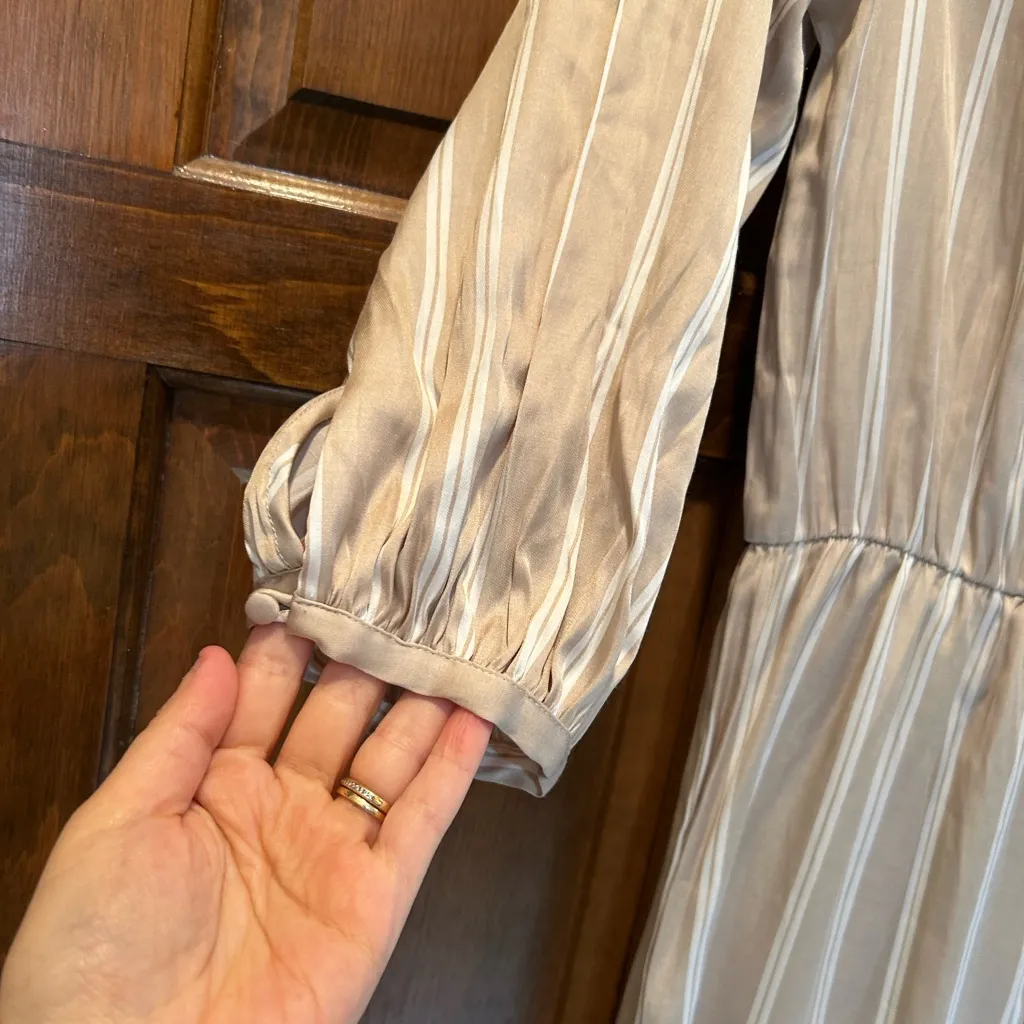 Madewell Striped Cyprus Gold Striped Jumpsuit Wide Leg Cropped Size Small - Image 4