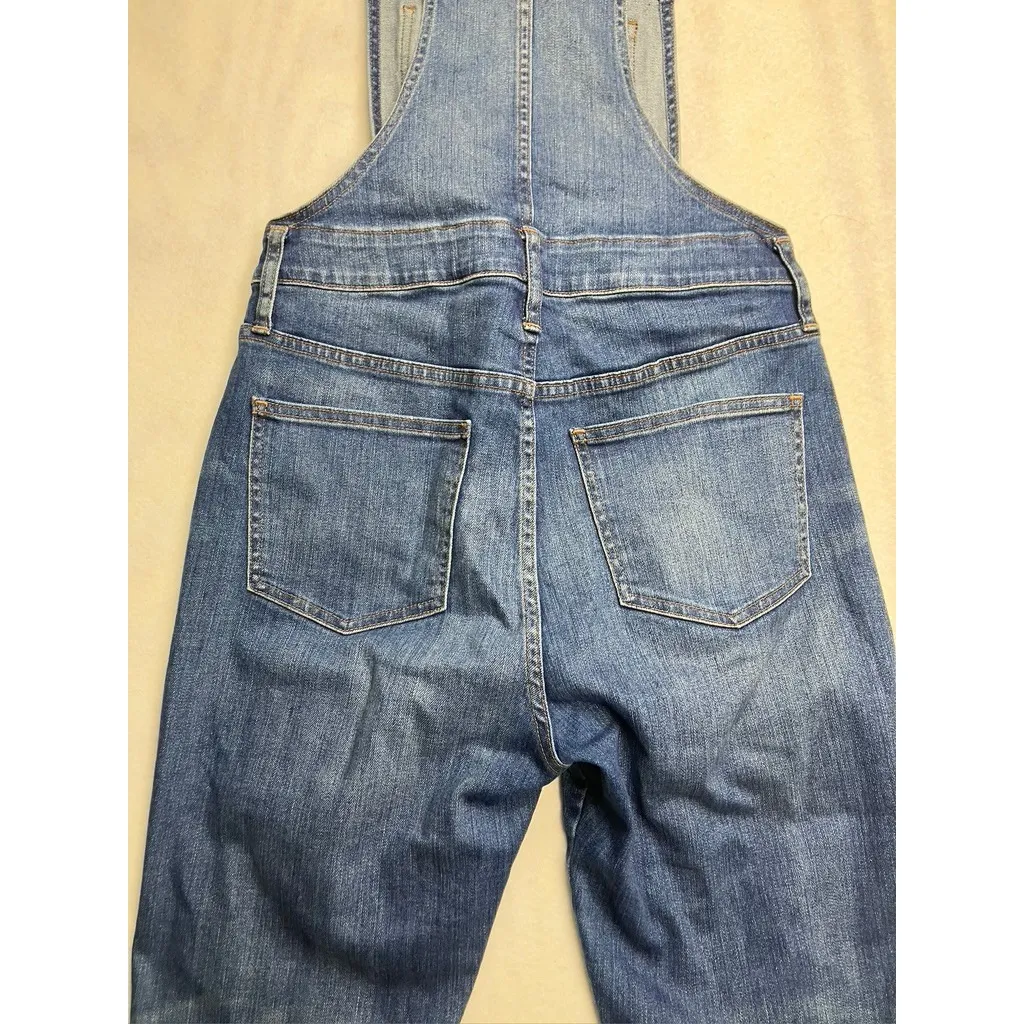 Madewell Denim Overalls Women Size M Straight Leg Medium Wash Cotton Blend - Image 10