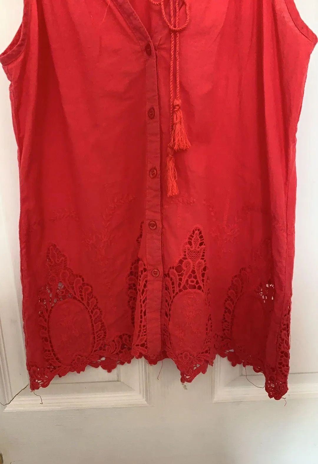 orange eyelet tank - Image 3