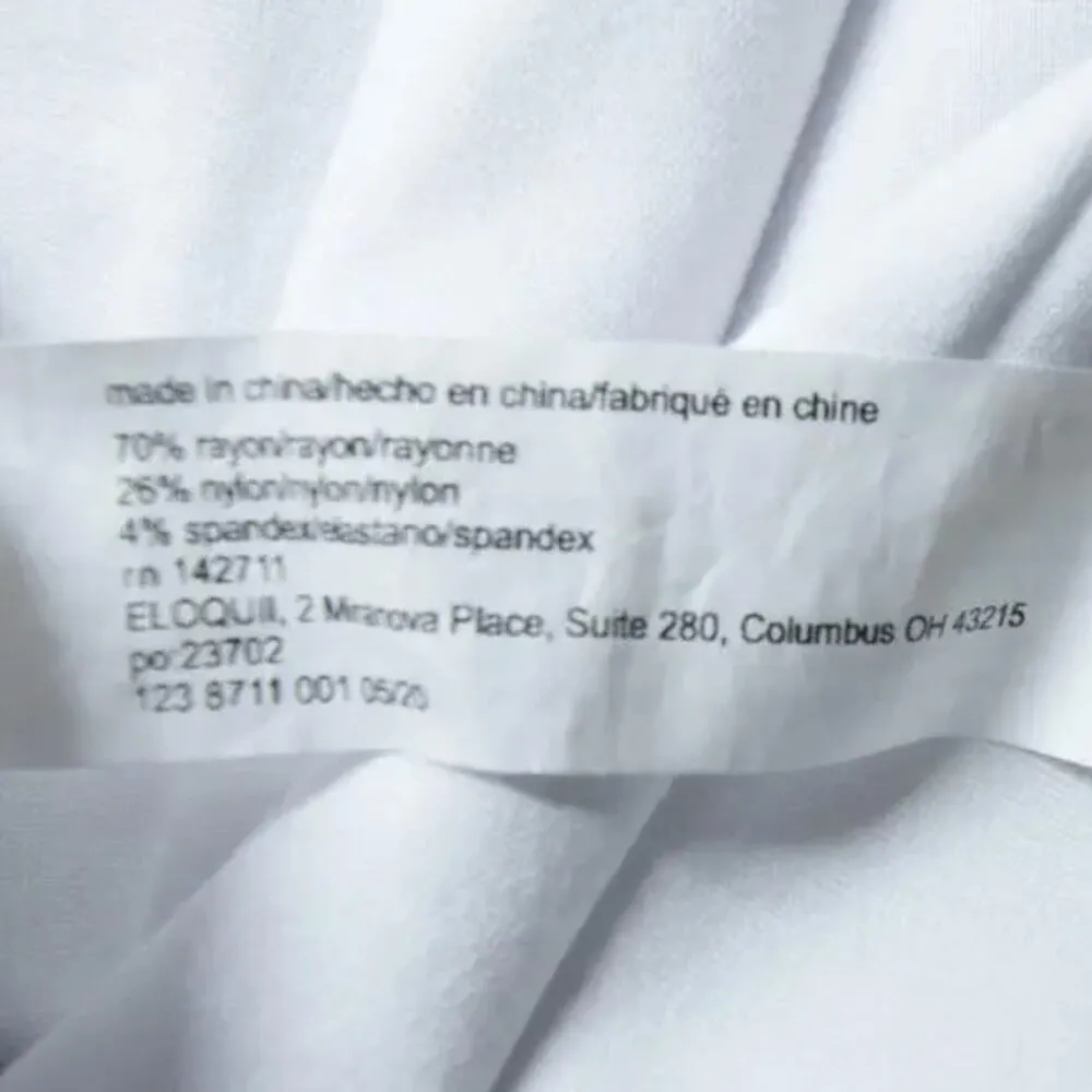 New! Eloquii Classic White V-Neck 3/4 Length Sleeve Sheath Dress belted, size 28 - Image 16