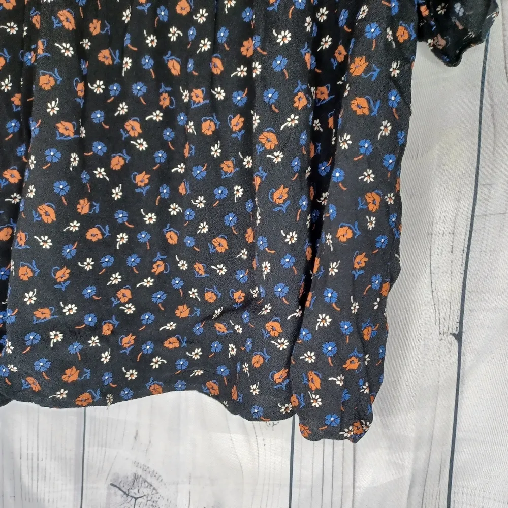 Madewell Floral Off-Shoulder Button Down Smocked-Waist Top - Image 11