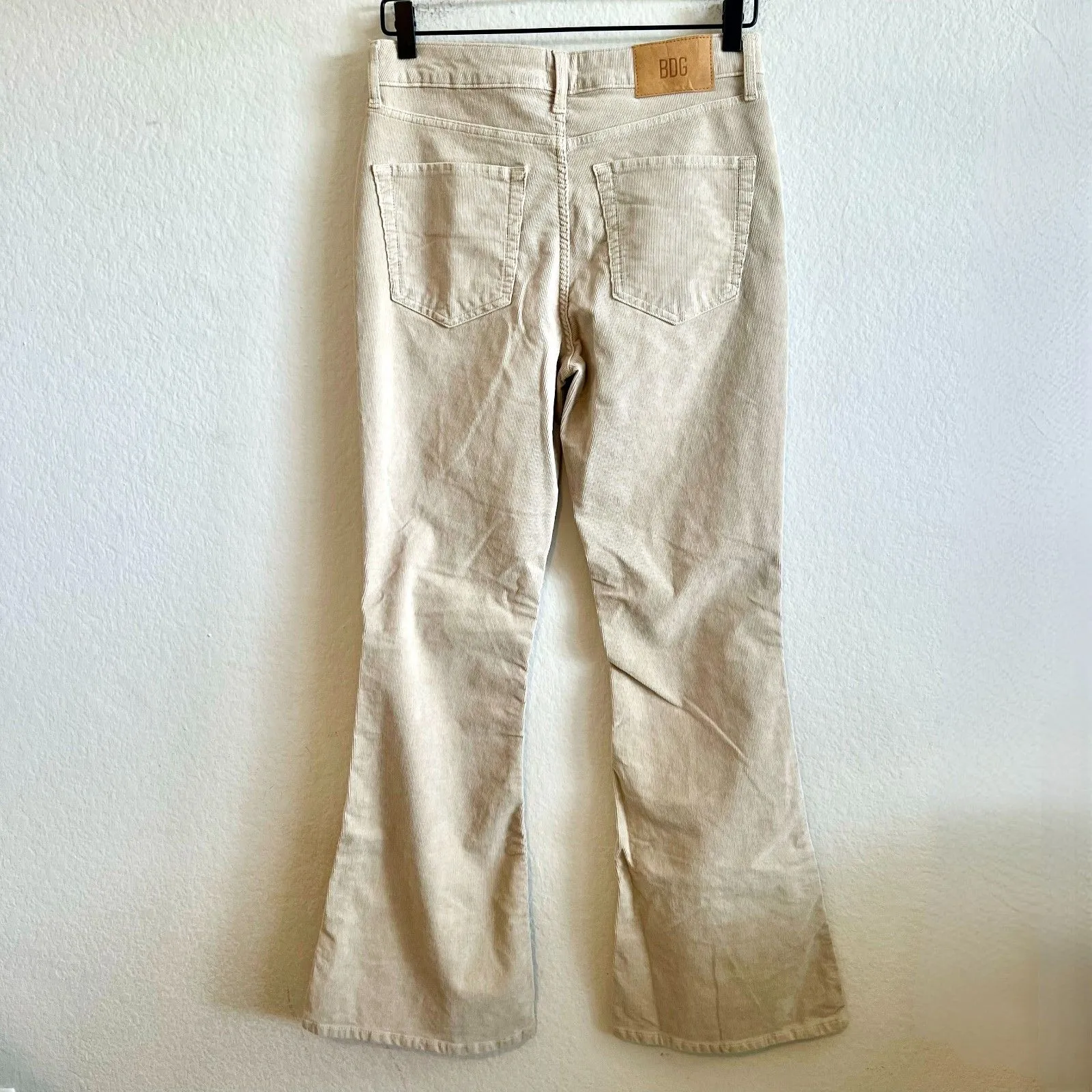 BDG UO Beige Cream Corduroy High Rise Flare Pants Jeans Womens 29 Regular - Image 4