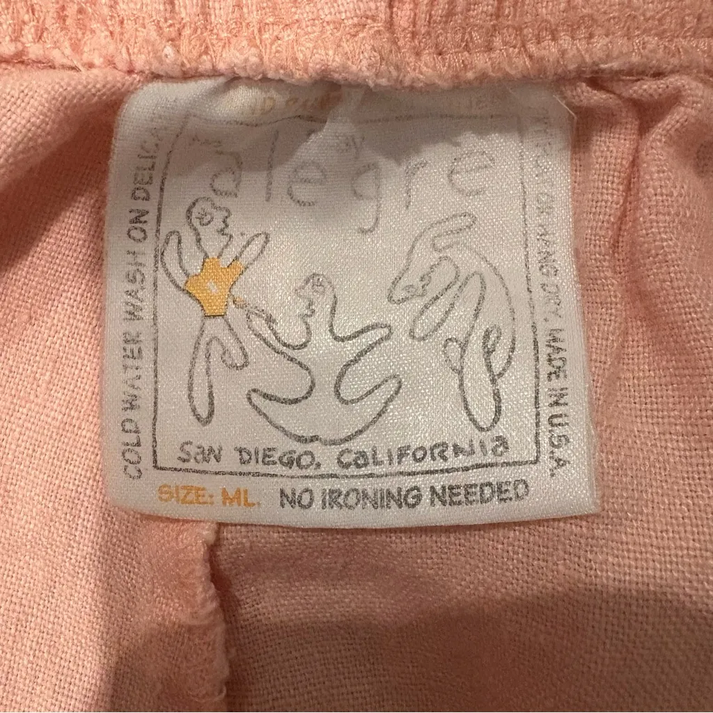 Vtg PLAY ALEGRE Painted Shorts Art To Wear Beach Ocean Lagenlook, Sz M/L Size M - Image 11