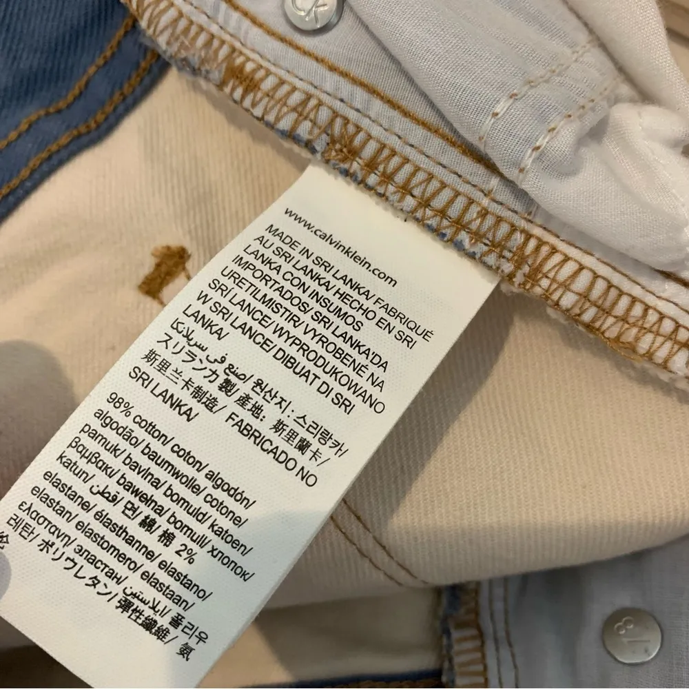 Calvin Klein Denim Color Block Mini Skirt - Image 8