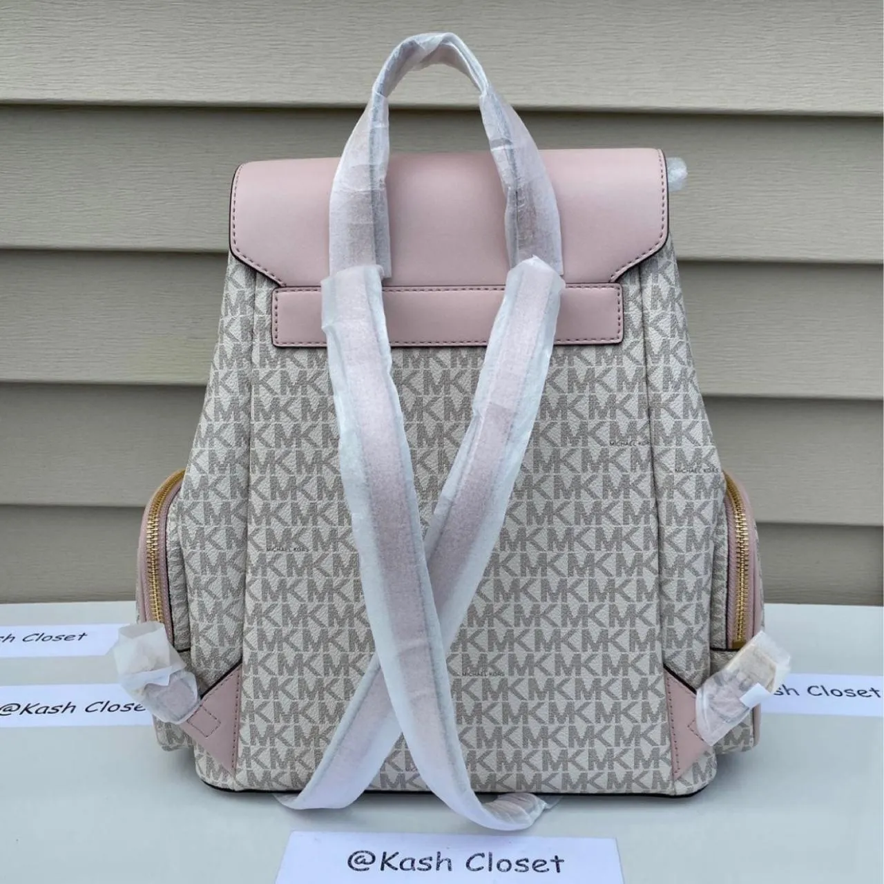 Michael Kors Powder Blush Multi Jet Set Large Chain Backpack - Image 4