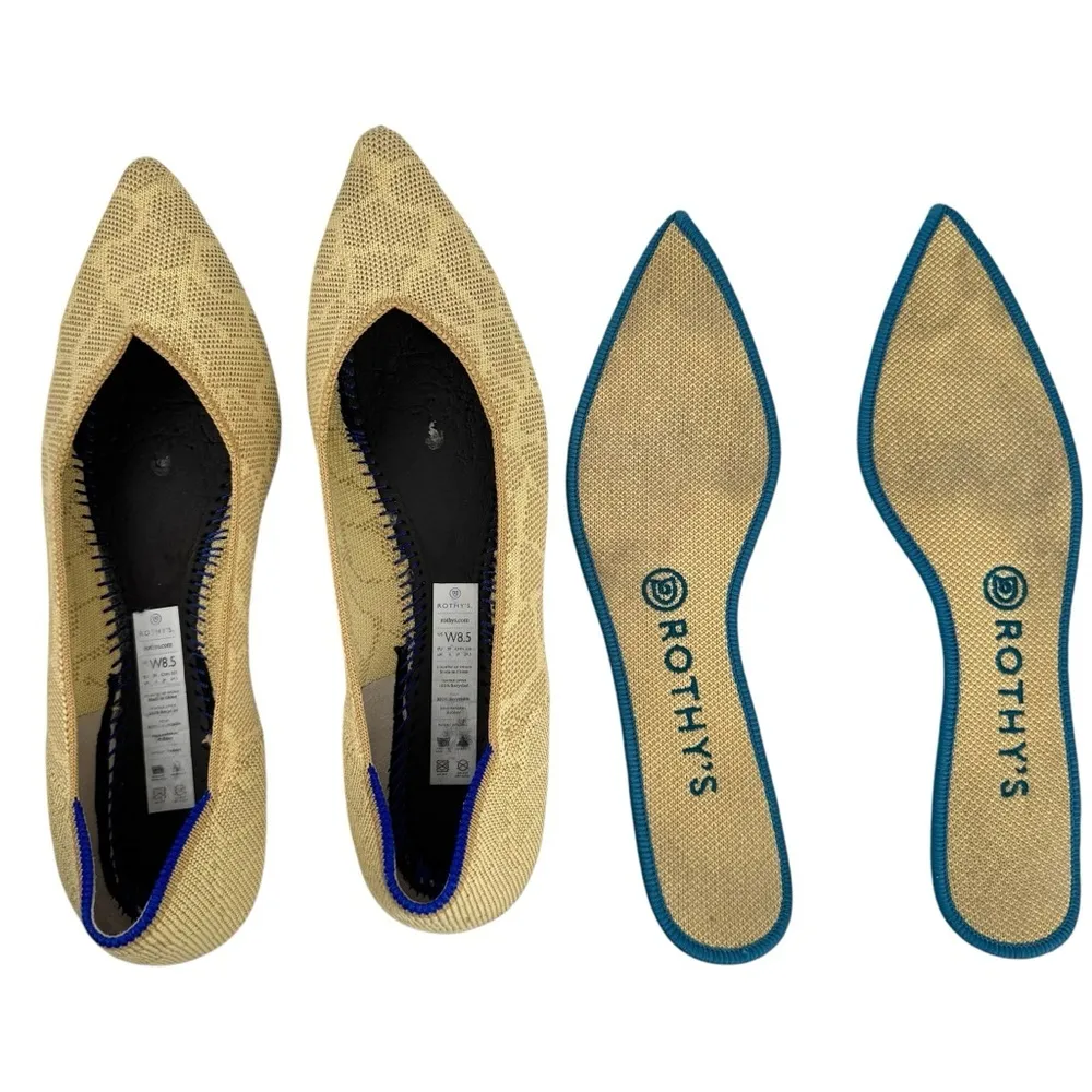 Rothys Ballet Flats Sahara Gold Point Toe Women's Casual Shoe Size 8.5 Retired - Image 11