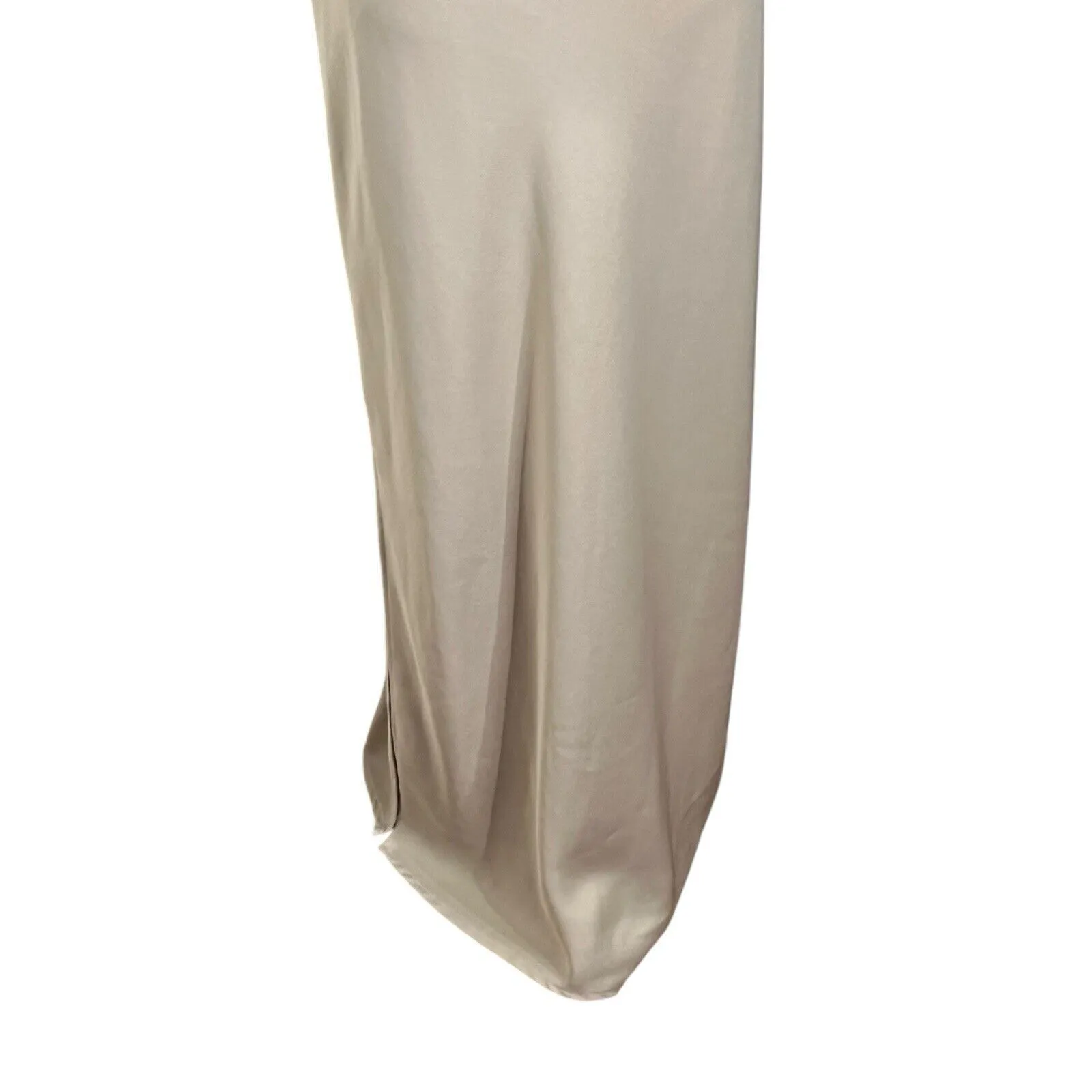 BHLDN Cali Satin Cowl Neck Slip Dress Champagne Women’s Size 14 Midi - Image 4