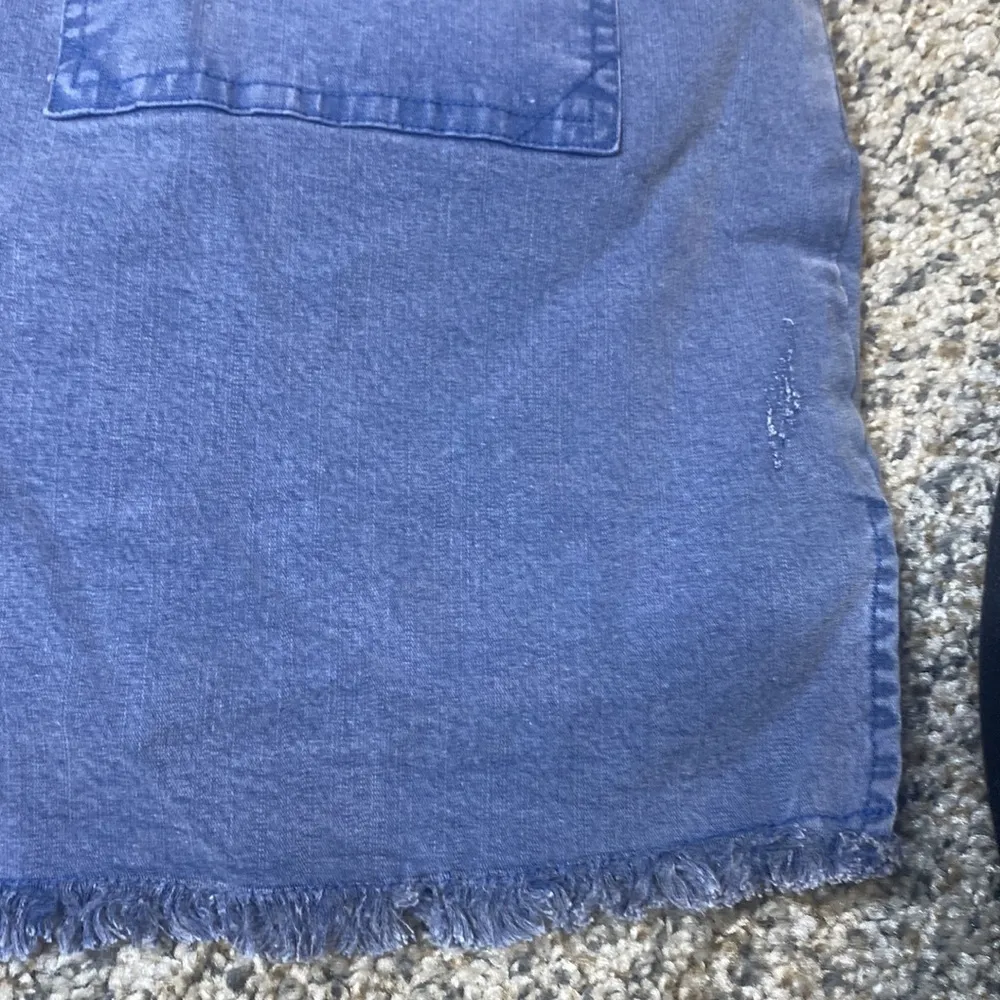 Chaser Stretch Twill Distressed Paperbag Hi Lo Mini Skirt in Laguna small NWT - Image 7