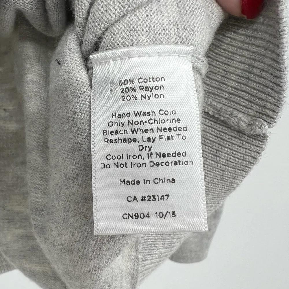 Talbots Lightweight Pullover Gray Nautical Anchor Sweater Beaded Rope size XS - Image 4