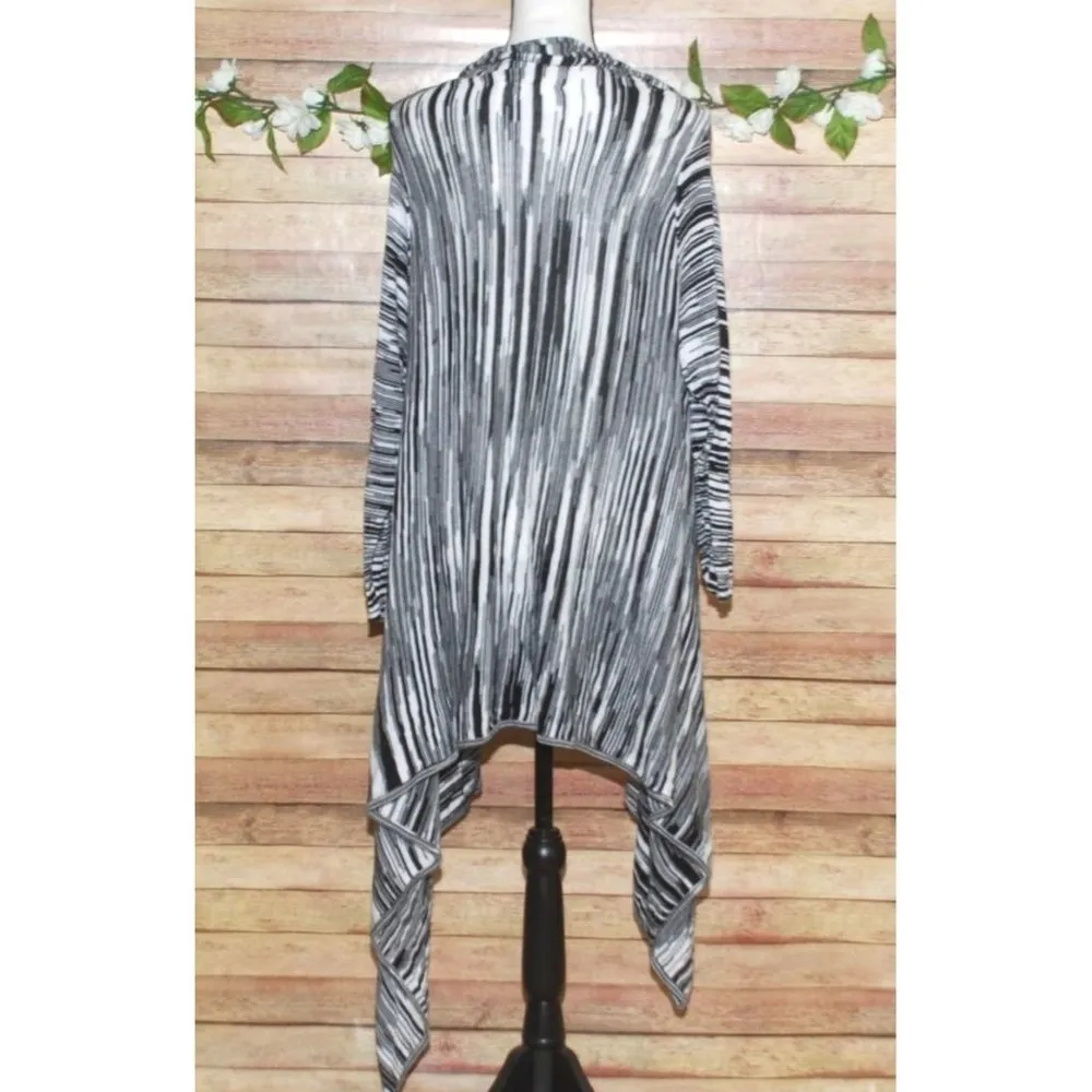 Jones New York Black & White Lightweight Cardigan Sweater Size 2X Open Front - Image 7