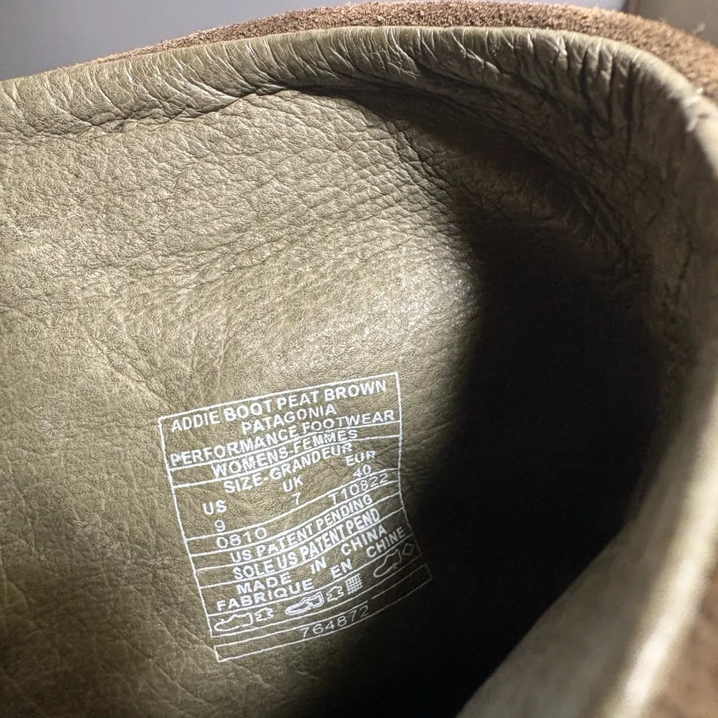 PATAGONIA Addie Peat Brown Leather Suede Boots - Image 8