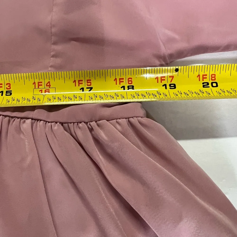 Pink Lily M pink blush vneck and back babydoll mini dress tunic tiered ruffle - Image 11