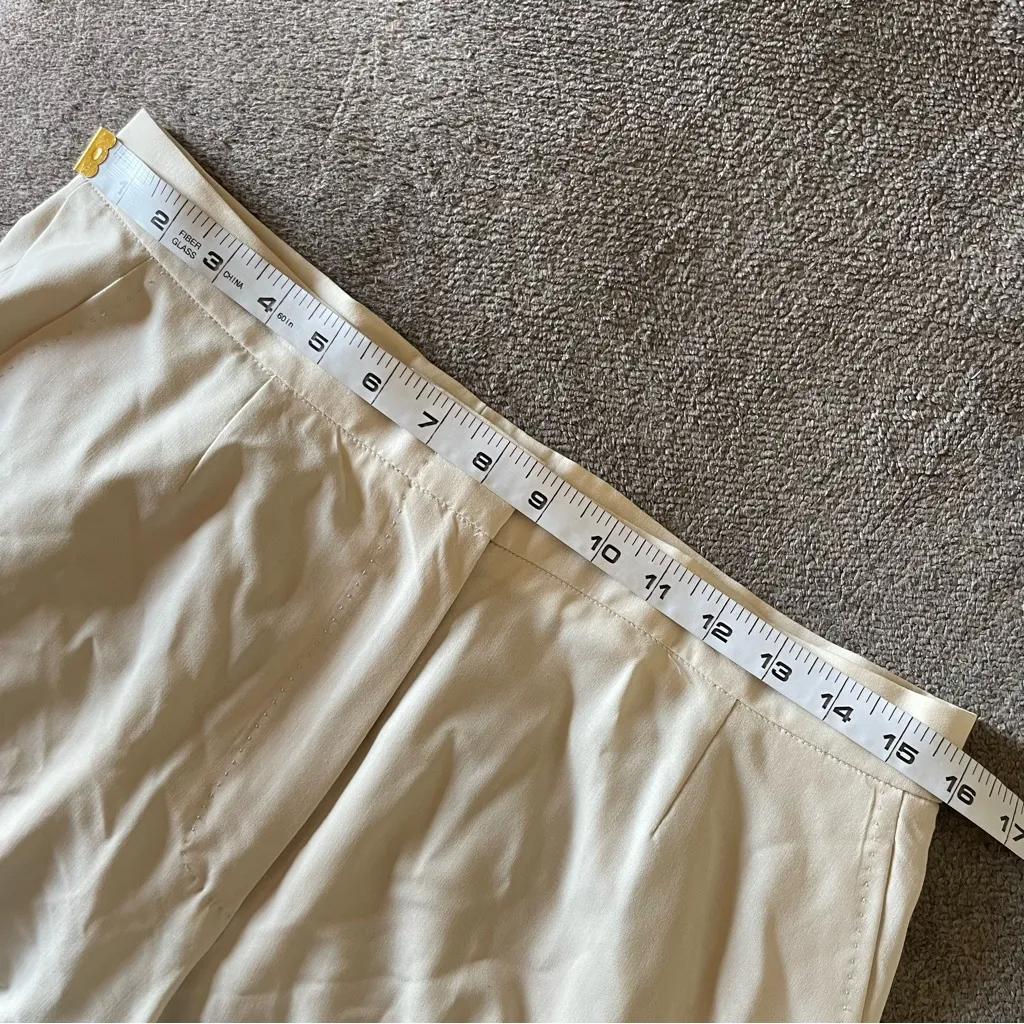 Max Mara Cream Crepe Quiet Luxury High Waisted Pleated Wide Leg Trouser Size 12 - Image 7