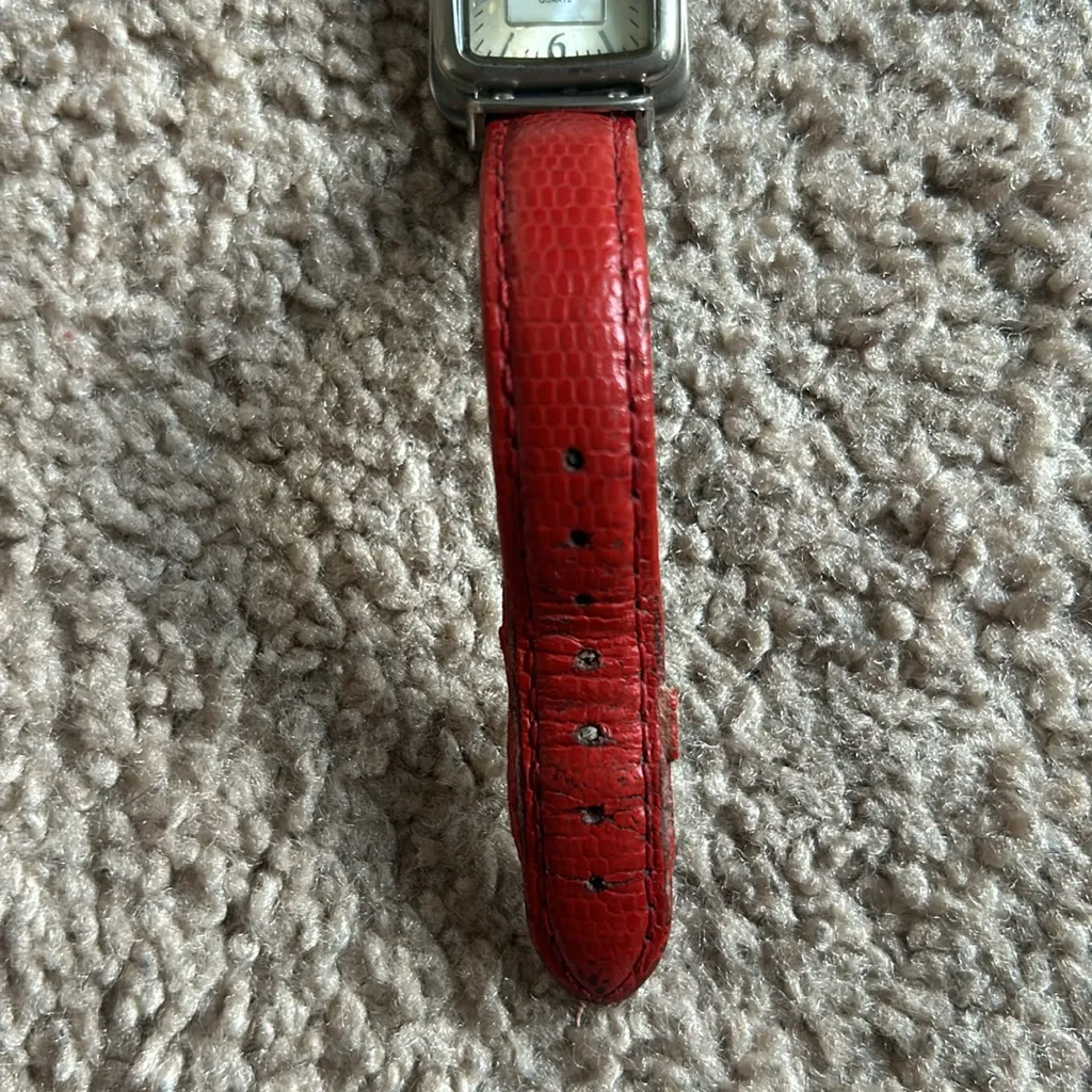 Women’s‎ Studio Time vintage retro red/silver adjustable watch Red - Image 6