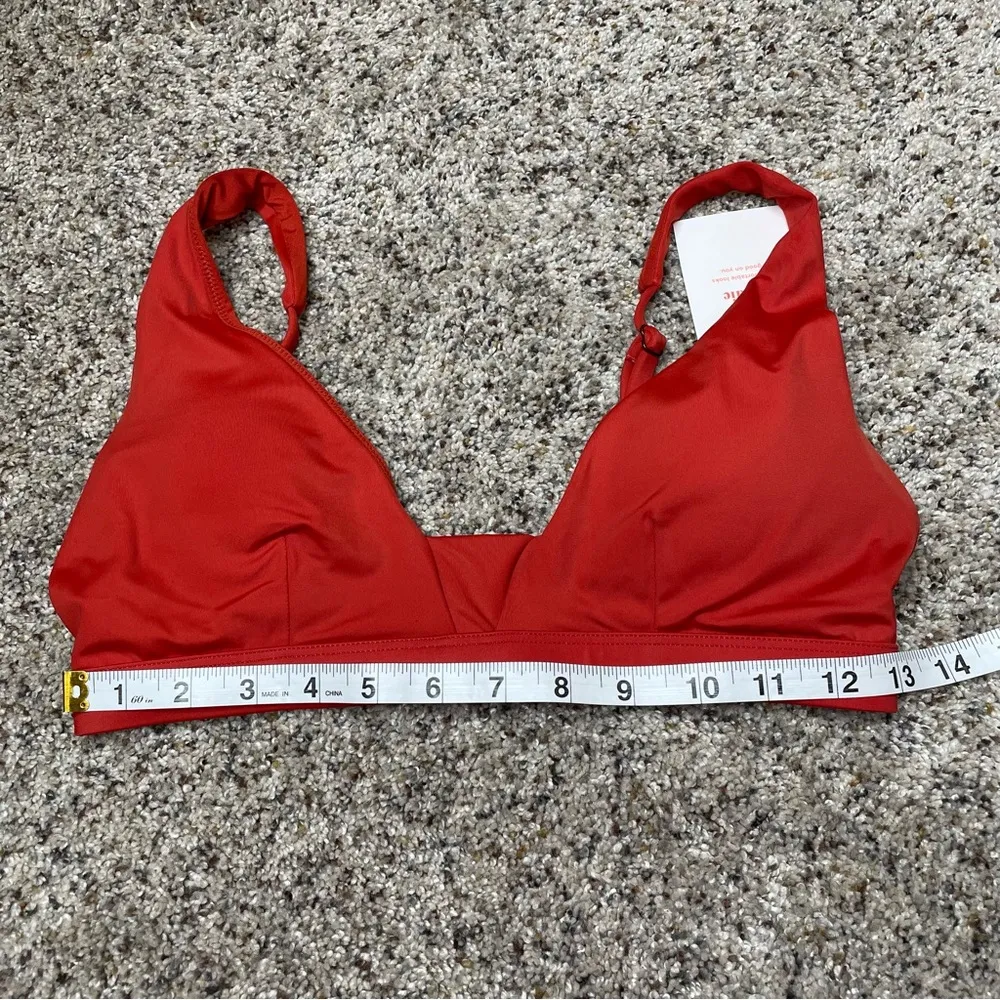 The Tahiti Bikini Swimsuit Swim Top in Chili Pepper Orange Red Small NWT - Image 11