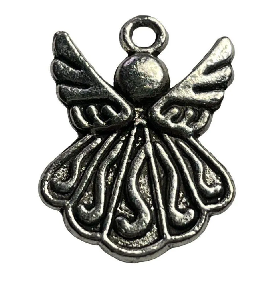 Angel Pendant Silver Tone Charm Bracelet Necklace Jewelry Craft Dangle Spiritual - Image 3