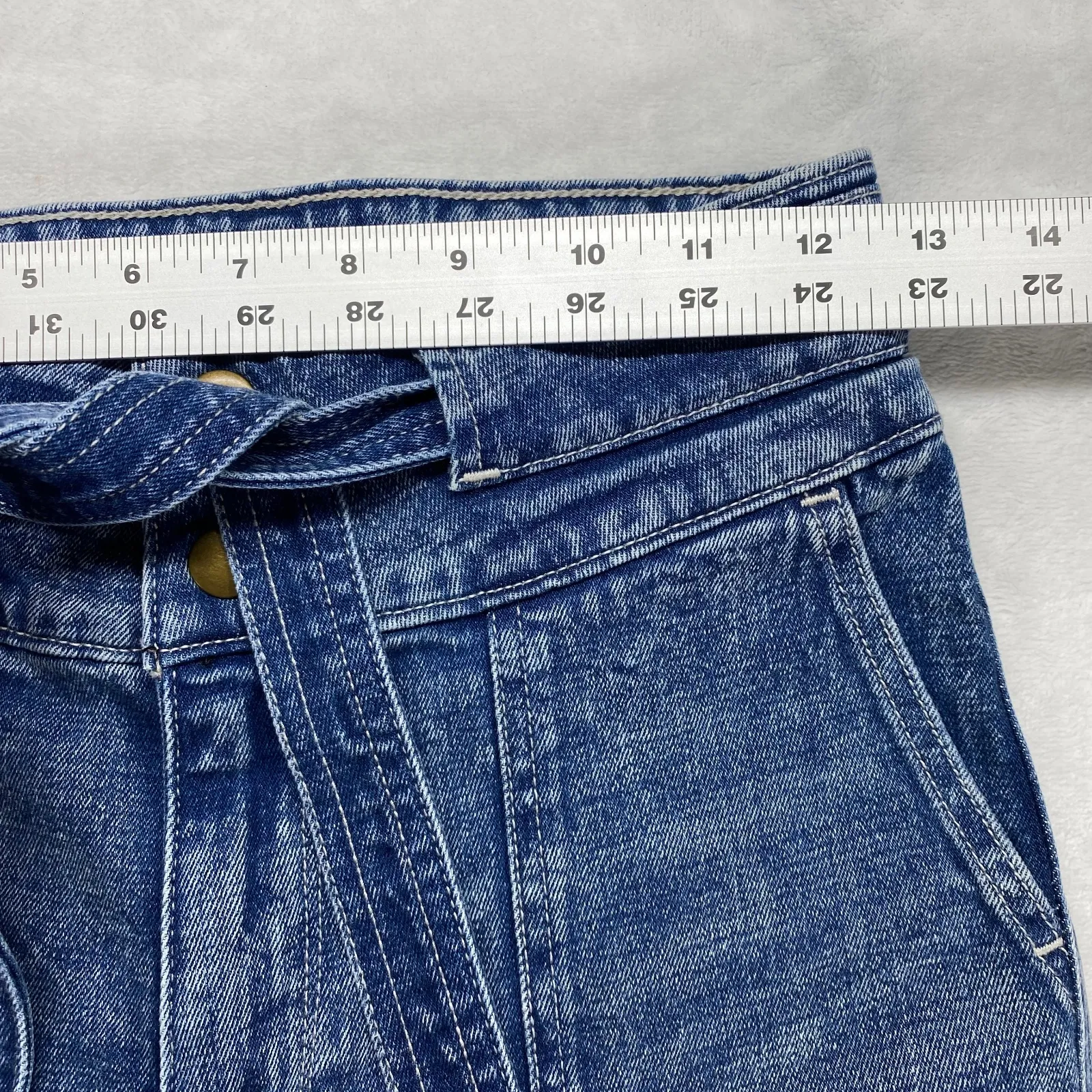 Abercrombie & Fitch Ultra‎ High Rise Straight Jeans Belted Size 27/4R - Image 2