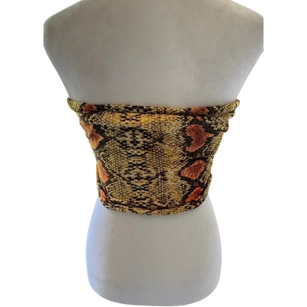 SHEIN Animal Print Women’s Tube Top in Brown and Orange Sz S - Image 2