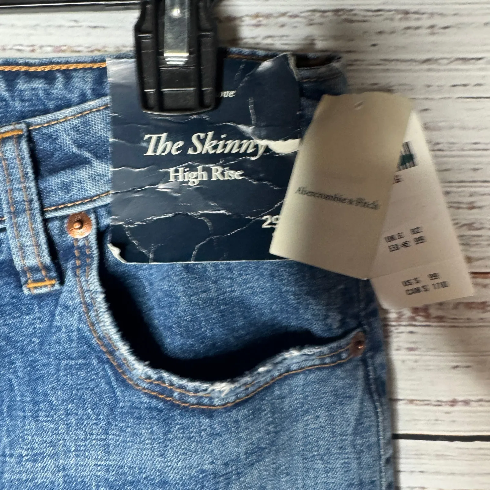 Abercrombie & Fitch Curve Love High Rise Skinny Jean Distressed 8L - Image 3