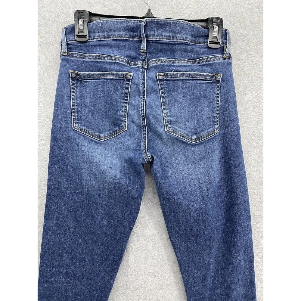 LOFT Ann Taylor Women's Blue Denim Jeans Size 4 Medium Wash Blend Skinny Crop - Image 7