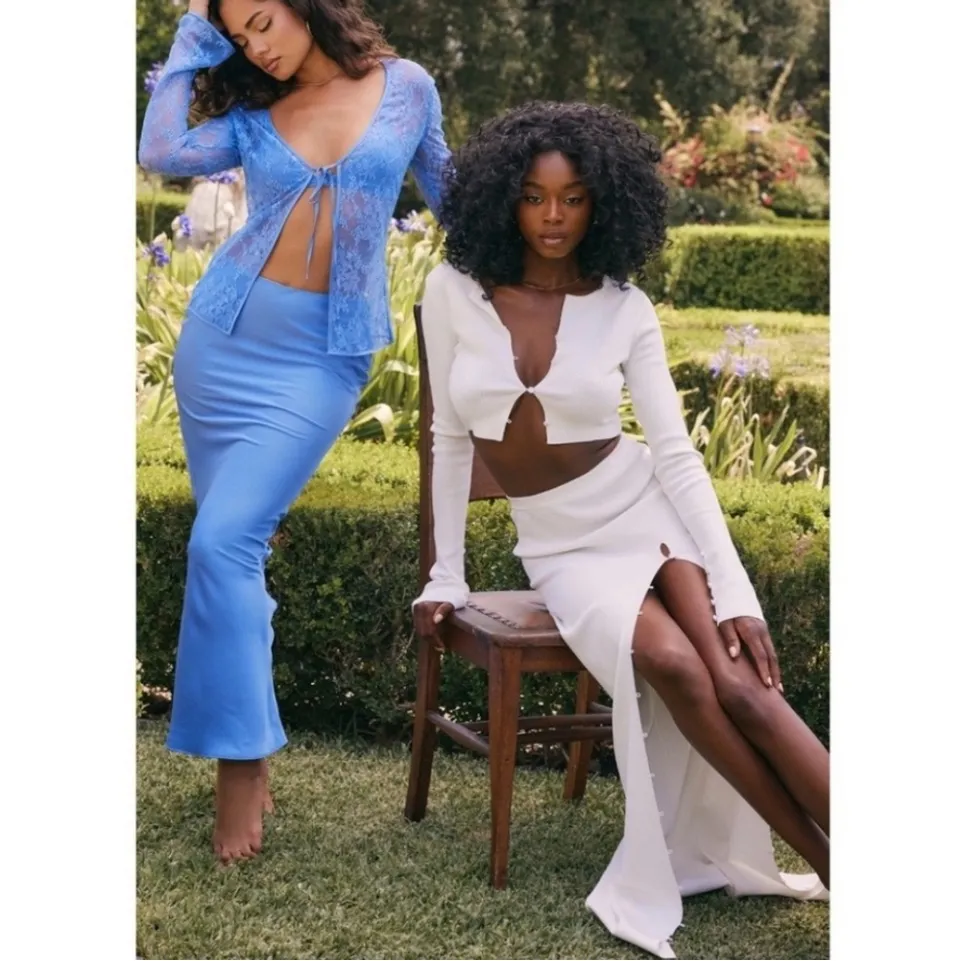 House of‎ CB Gioia Ribbed Maxi Skirt NWOT size M - Image 2