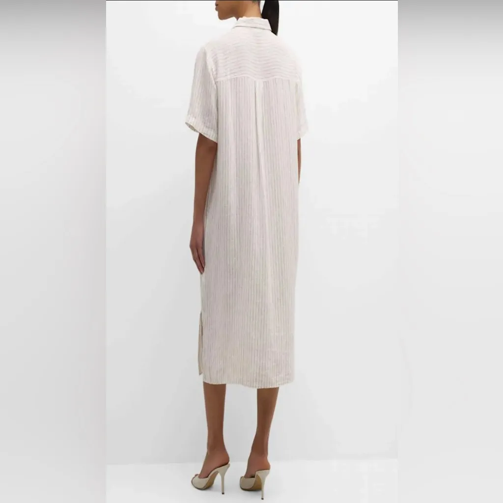 Eileen Fisher Cream Striped Dress - Image 7