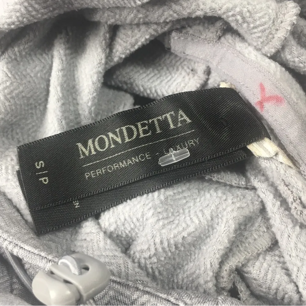 Mondetta performance hoodie pullover gray herringbone reflective thumb holes Sm - Image 7