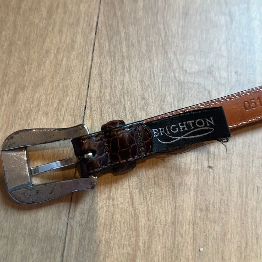 Vintage Brighton Embossed Braided Leather Belt - Image 8