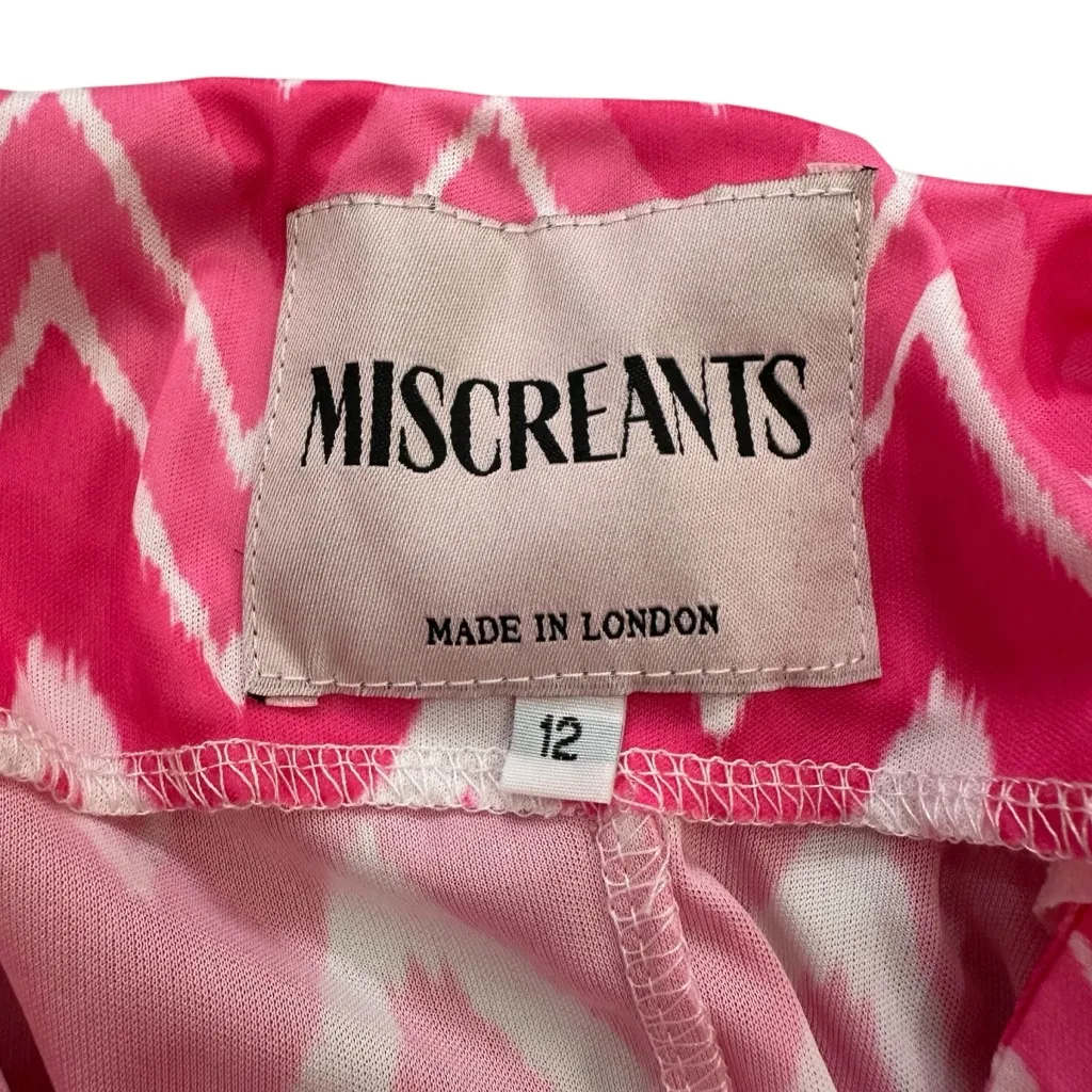 Miscreants Pink Zig Zag Strapless Mini Dress w Matching Gloves US 10/ UK 12 - Image 5