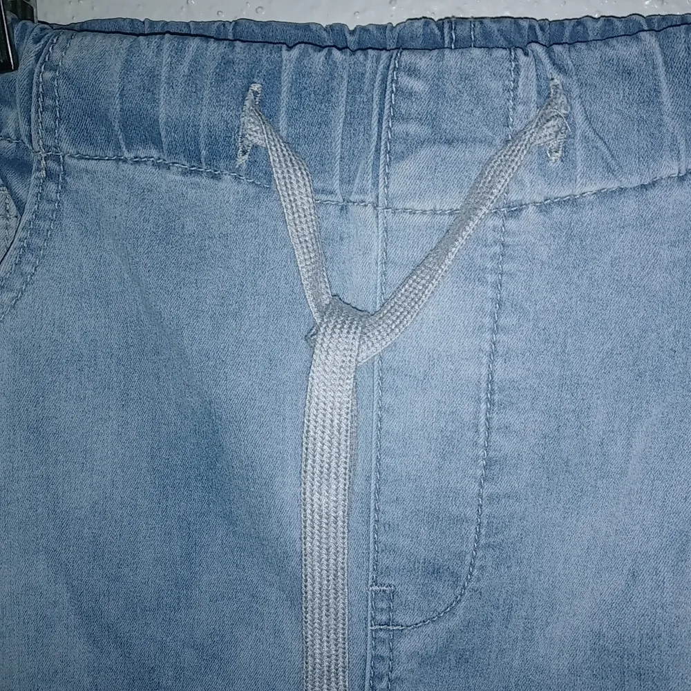 GoGo Jeans USA 30x26 13J High Wash Light Wash Y2K Pull On Distressed Jogger Jean Blue Size 30 - Image 5