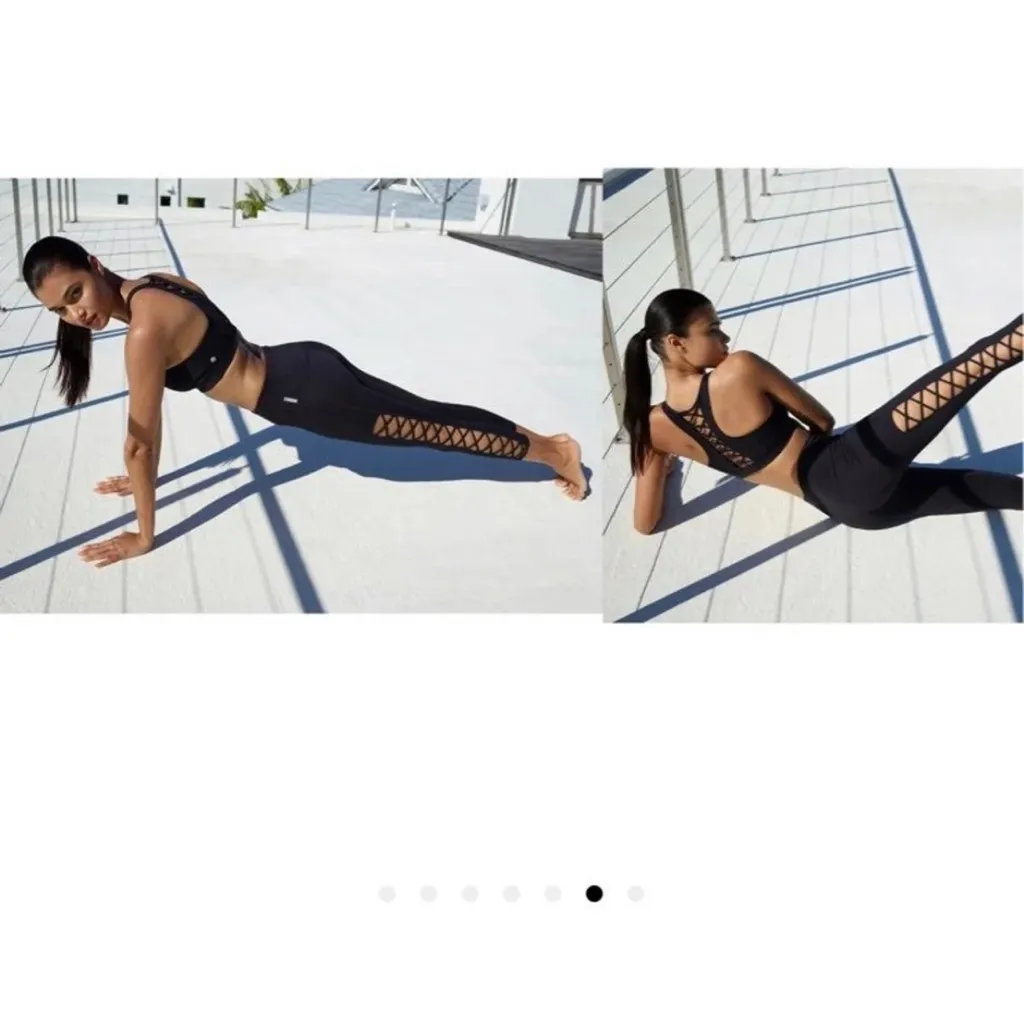 MOVING SALE - Zella lace it up midi black cutout Leggings - Image 2