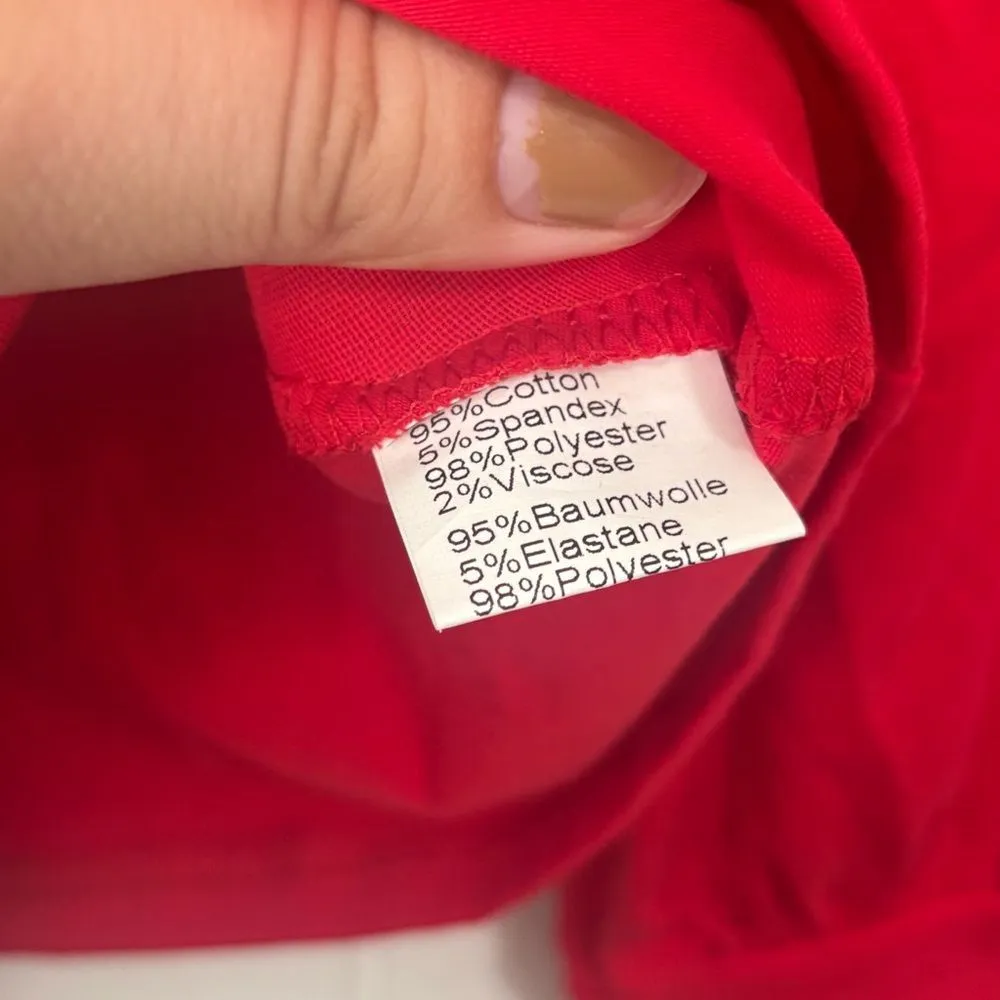 Belle Poque Red Retro Fitted Wrap Blouse Top‎ NWT Large - Image 4