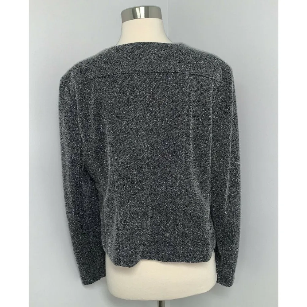 Catherine Malandrino Runway Womens Jacket Blazer XL Gray Asymmetrical Zip Moto - Image 3