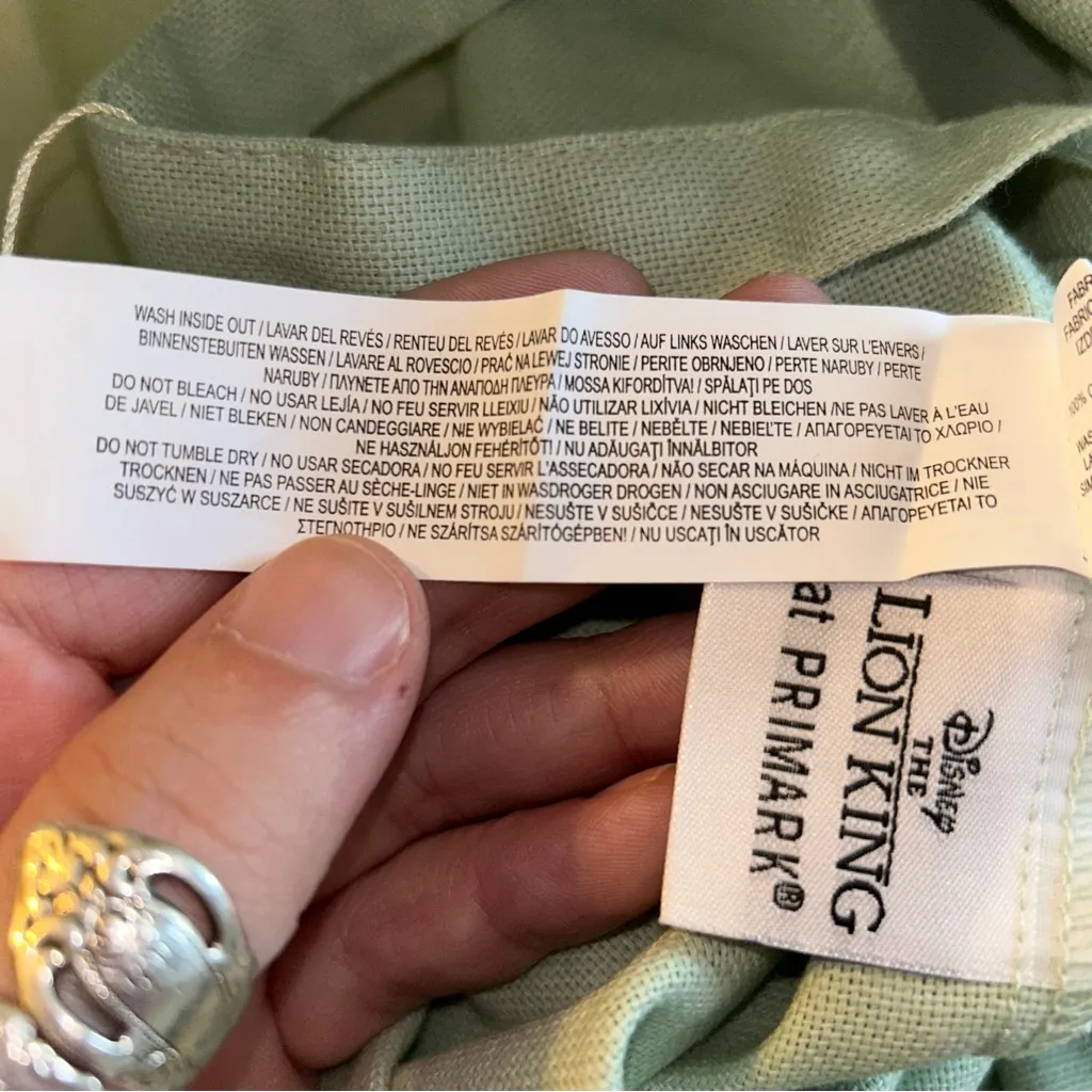 Lion King light green cotton tote bag with young Simba and Zasu flawed - Image 8