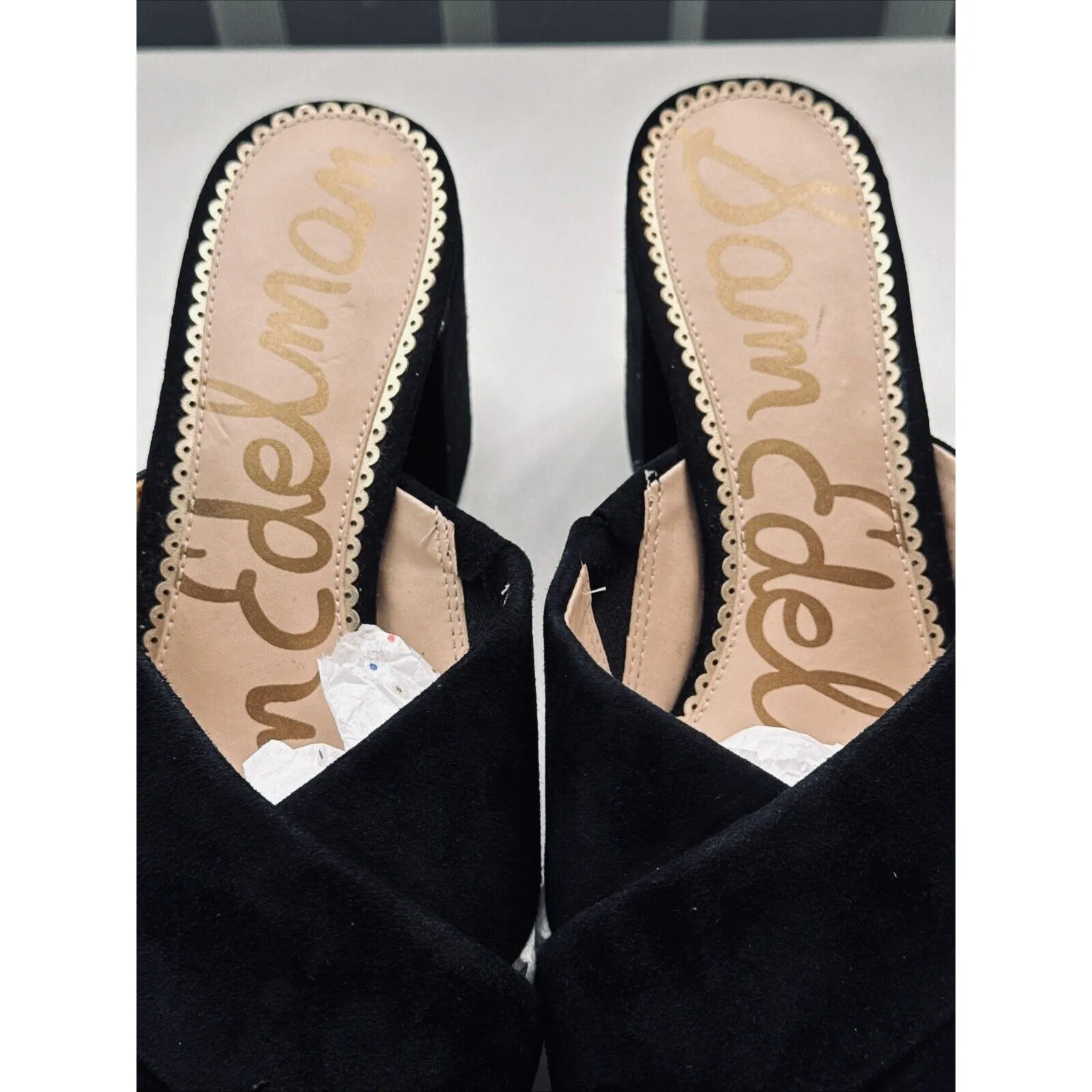 Sam Edelman Jayne Women’s Black Suede Leather Block Heel Sandals Size 9.5 - Image 6