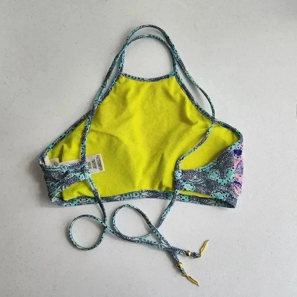 Jessica Simpson Bikini Top Swimwear Swim Suit Top Blue Green‎ Padded Bra Small - Image 4