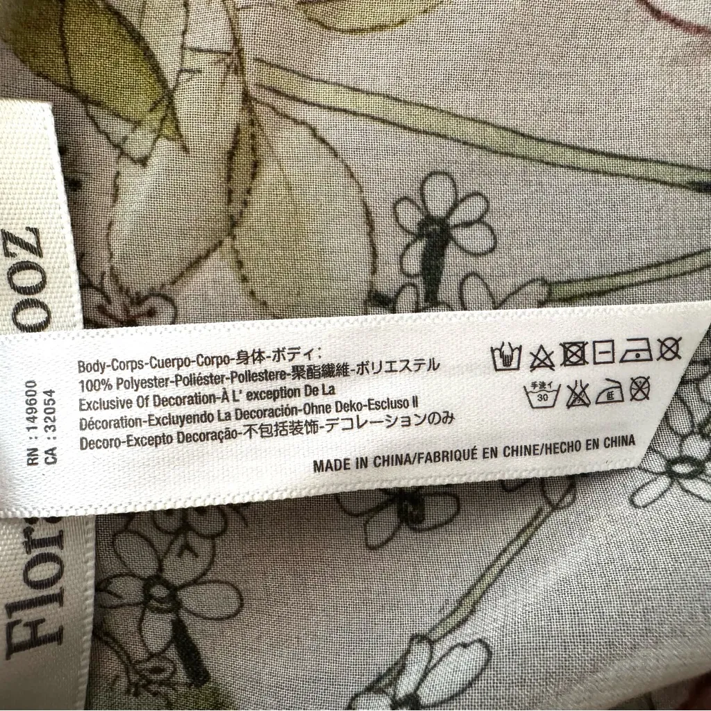 FLORA NIKROOZ short floral sheer wrap intimates robe, size M - Image 6