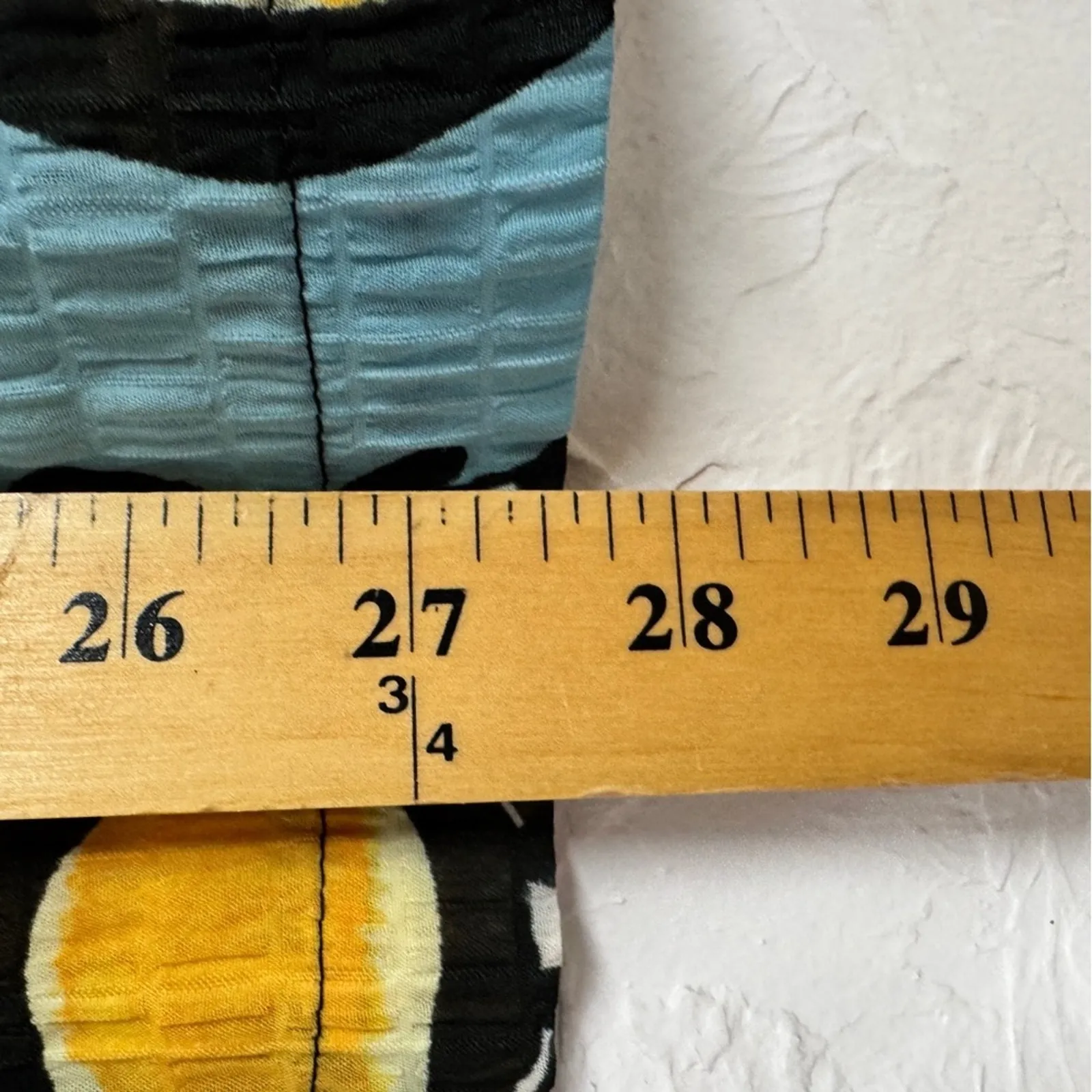 Zara Yellow Blue Short Sleeve Button Down Shirt Womens S Oversized Casual Lemon - Image 4