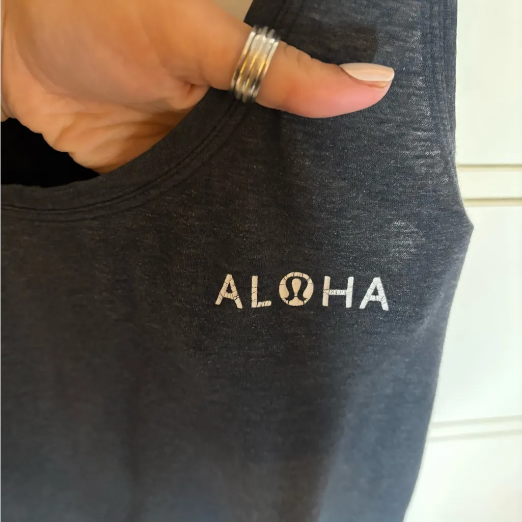 Lululemon Athletica RARE Black Tank Top w/ Hawaiian Logo - Image 2