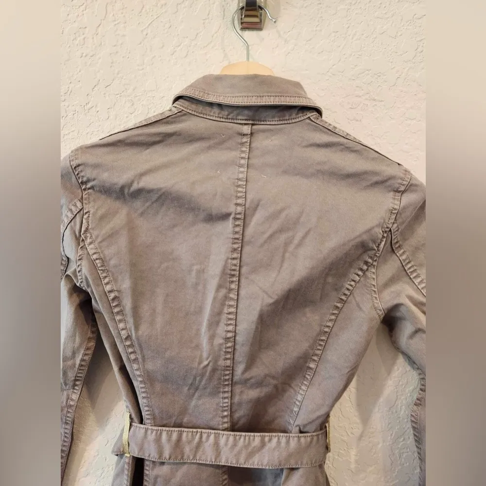 L'AGENCE Samantha Linen Safari Jacket Brown Size S - Image 5