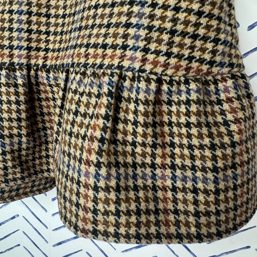 Jcrew Wool Houndstooth Flounce Mini Skirt Size 4 - Image 2